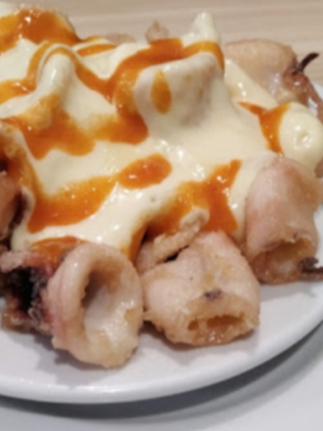 Menu of Bars in Pamplona, Mejillonera brewery, Calamares bravos