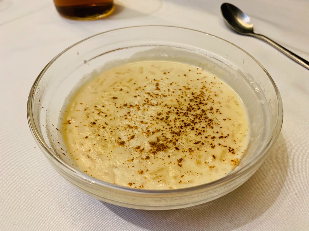 Menu of Restaurants in Pamplona, Restaurante Bertiz, Arroz con leche