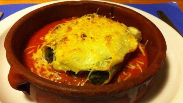 Carta de Restaurantes en Pamplona, Vegetariano Sarasate, Canelones de espinacas con bechamel