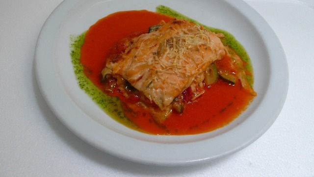 Carta de Restaurantes en Pamplona, Vegetariano Sarasate, Lasaña de verduras