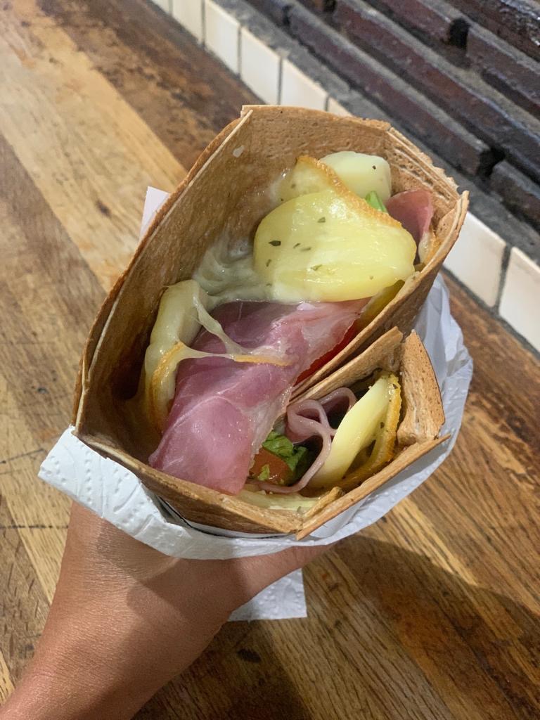 Carta de Restaurantes en París, au petit grec, Crep de jamon