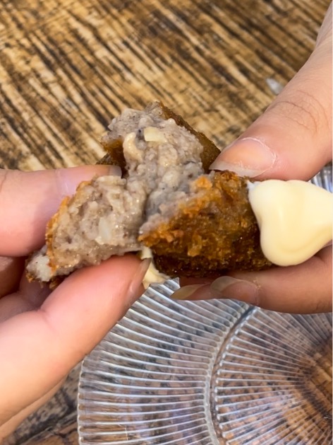 Carta de Restaurantes en San Juan de Alicante, Restaurante Finca Santa Luzia, Croquetas de morcilla y manitas