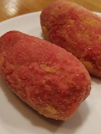 Carta de Restaurantes en San Sebastián, orburu, Croqueta de remolacha y queso viejo