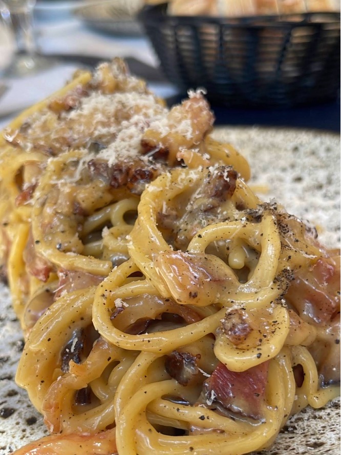 Carta de Restaurantes en Sant Salvador, La Trattoria di davide, Spaghetti alla Carbonara