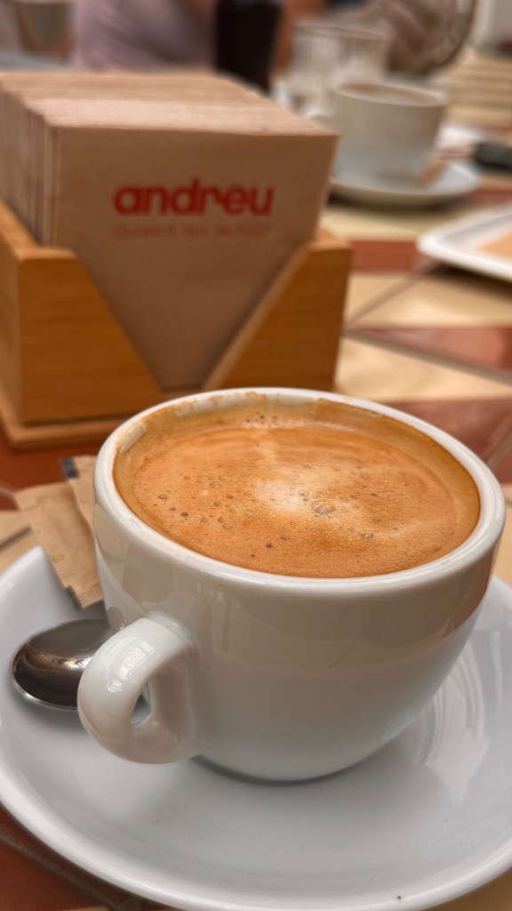 Valoración y opiniones de comida y bebida en Santa Agnès de Malanyanes, Andreu Espai gastronòmic. La Roca Village, Café leche avena