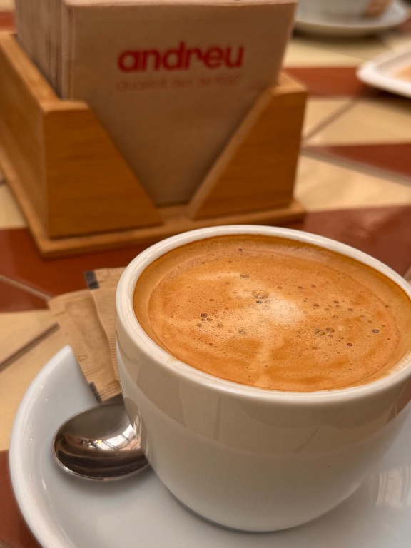 Valoración y opiniones de comida y bebida en Santa Agnès de Malanyanes, Andreu Espai gastronòmic. La Roca Village, Café leche avena