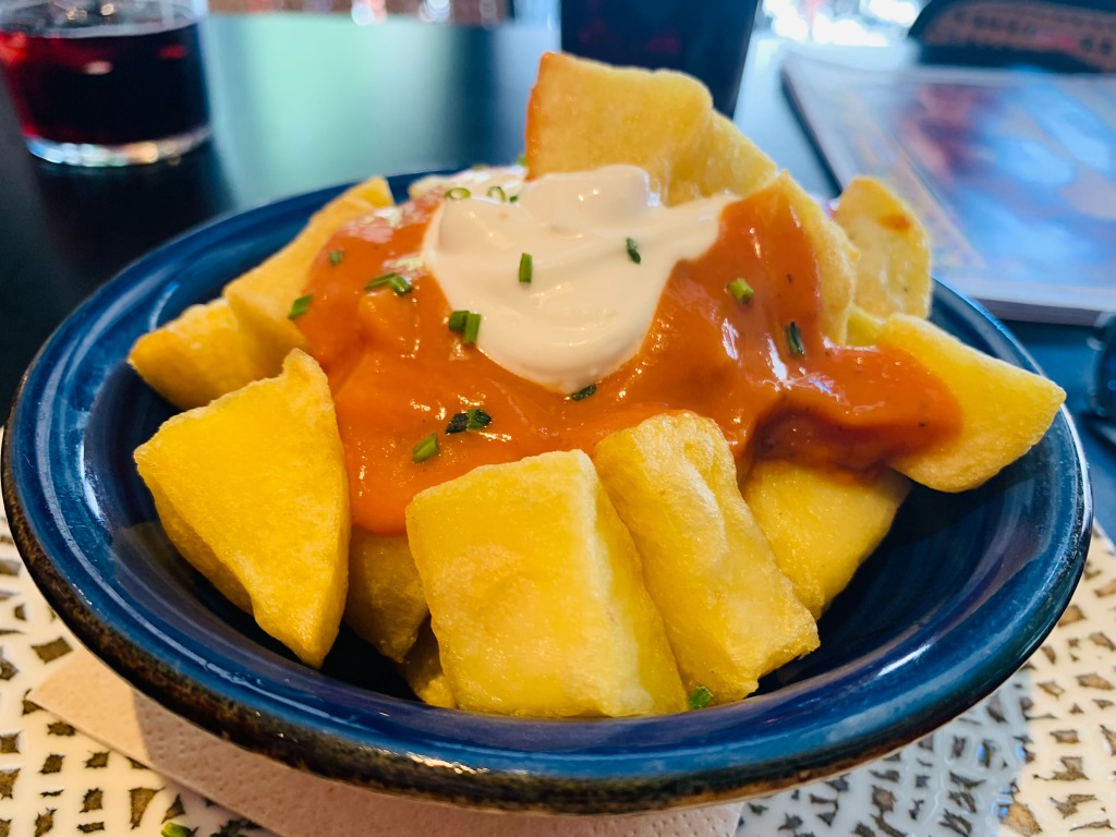 Menu of Bars in Seville, Bar PUENTE TRIANA - Barra Sevillana, Papas Bravas con Salsa Diabla (picante)