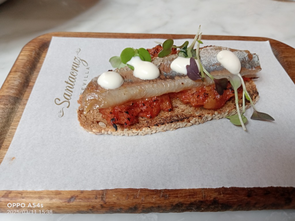 Review and opinions of food and drinks in Seville, Café Santacruz - tapas bar, Tosta de sardina ahumada