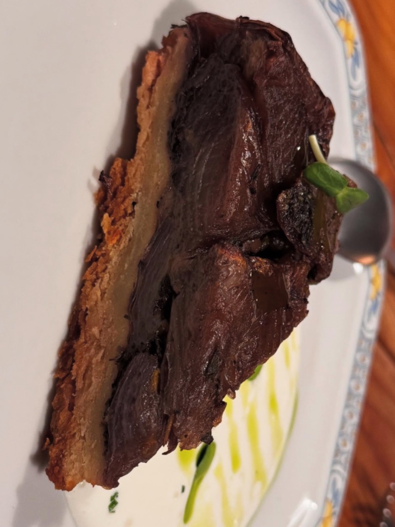 Carta de Restaurantes en Sitges, Hibou - Sitges, Tatin de cebolla