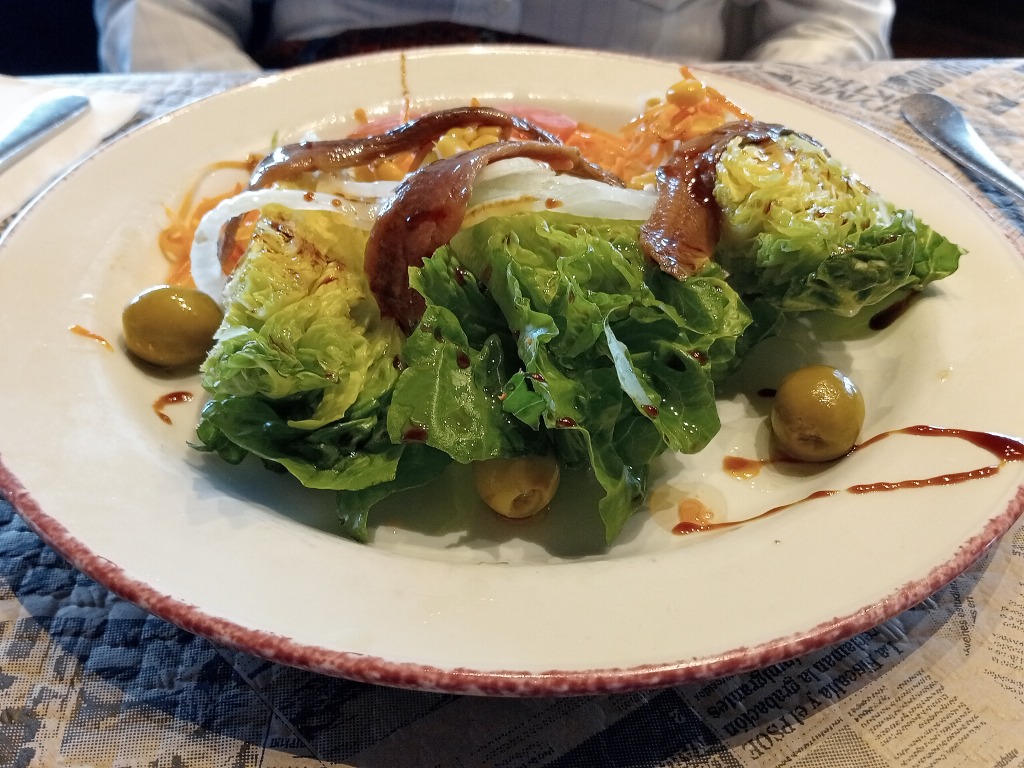 Menu of Restaurants in Tafalla, Restaurante en Tafalla El Paso, Cogollo de Tudela con anchoas