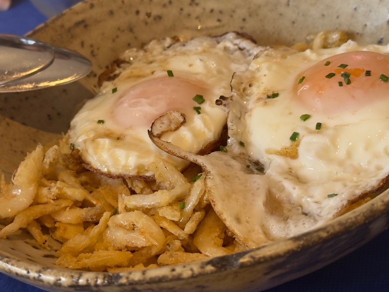 Carta de Restaurantes en Torredembarra, Restaurant SaOna, Gamba cristal con huevo frito