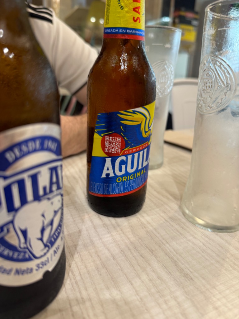 Carta de Restaurantes en Valencia, Ají Restaurante Latino, Águila cerveza