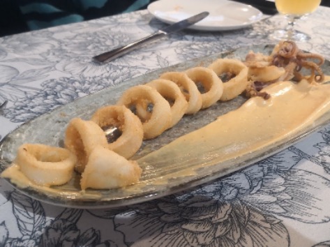 Menu of Restaurants in Valencia, El Portón Arrocería Restaurante, Calamar playa a la andaluza