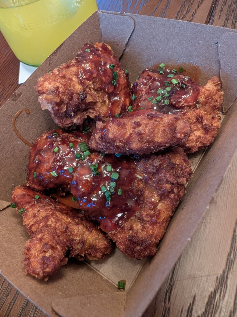 Menu of Restaurants in Valencia, HUNDRED, BBQ cornflakes nuggets