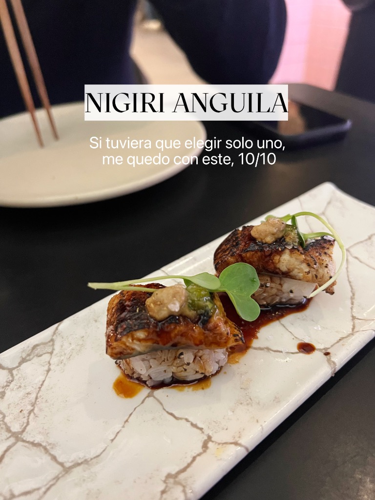Recomendación gastronómica de Valencia: Nigiri anguila