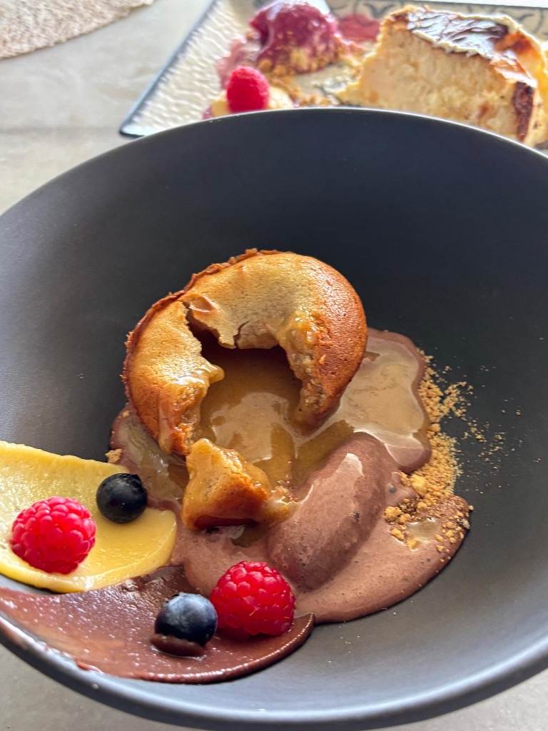 Carta de Restaurantes en Valencia, La Marítima de Veles e Vents, Coulant de avellana y helado de chocolate