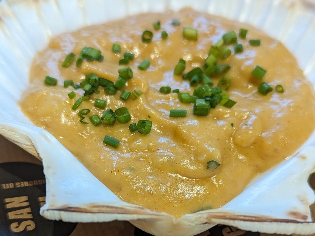 Carta de Restaurantes en Valencia, La Sangu, Vieira japo, con kimchi y cebollino fresco