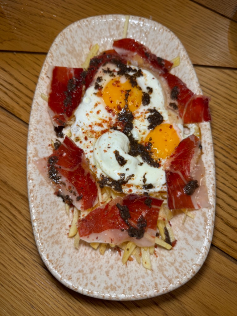 Carta de Restaurantes en Valencia, Los Gómez, Correos, Huevos rotos con jamón
