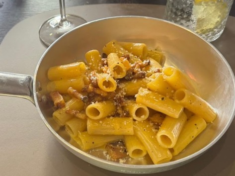 Menu of Restaurants in Valencia, Osteria da Gianni, Rigatoni alla carbonara