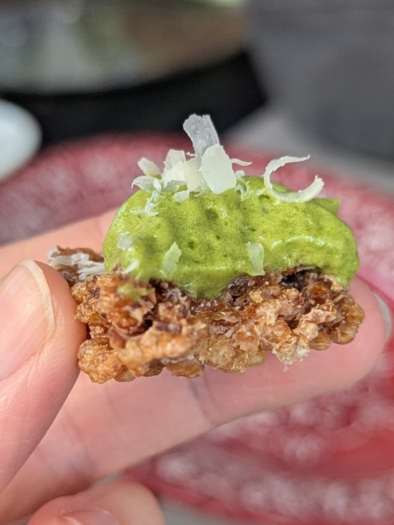 Recomendación gastronómica de Valencia: Crujiente de arroz con acelgas y parmesano