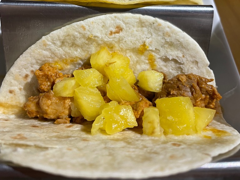 Carta de Restaurantes en Valencia, Tacos No Mames Wey, Taco pastor con piña
