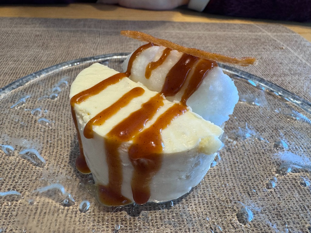 Menu of Restaurants in Vilassar de Dalt, Restaurant Sorli Emocions, Arroz con leche, caramelo de canela y sorbete de limón