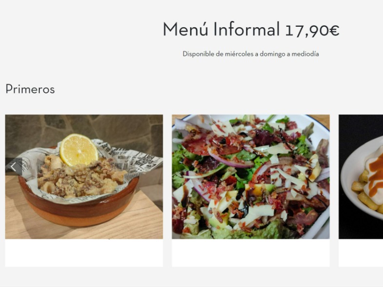 Carta de Restaurantes en Villava, Gastro Okei Errialde, Menú informal