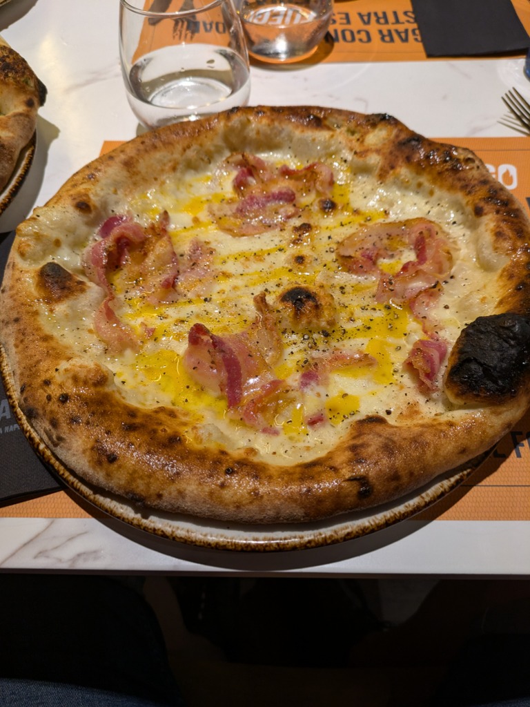 Carta de Restaurantes en Zaragoza, DITALY, Pizza carbonara tradizionale