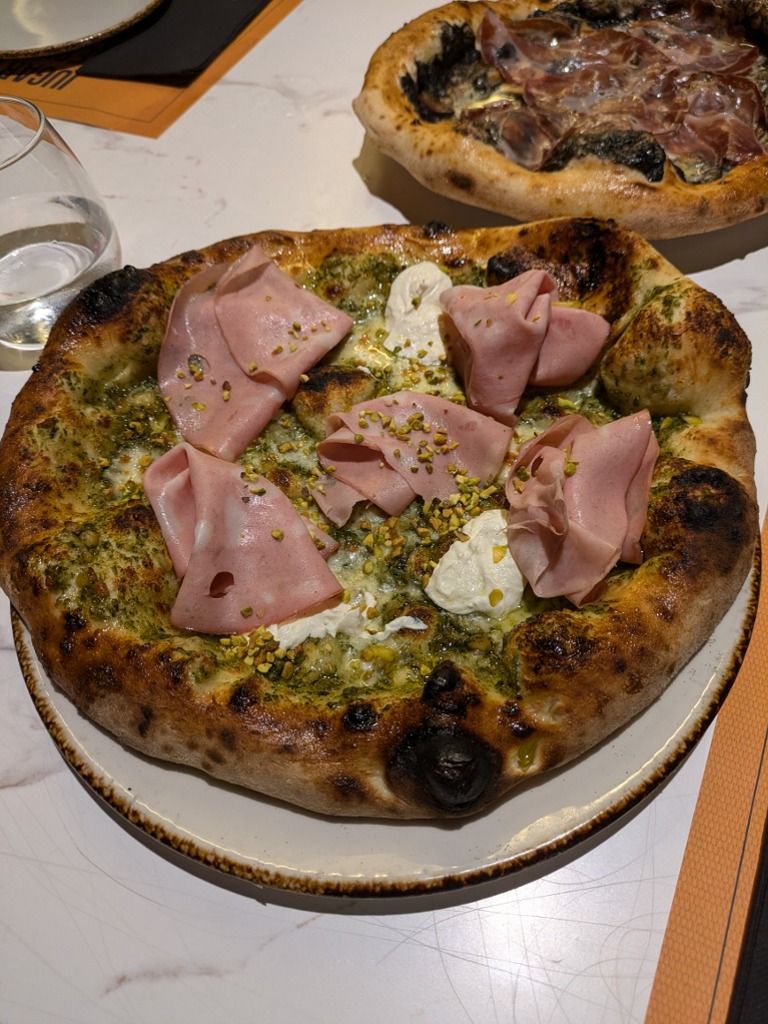 Carta de Restaurantes en Zaragoza, DITALY, Pizza pesto e mortadella di bologna