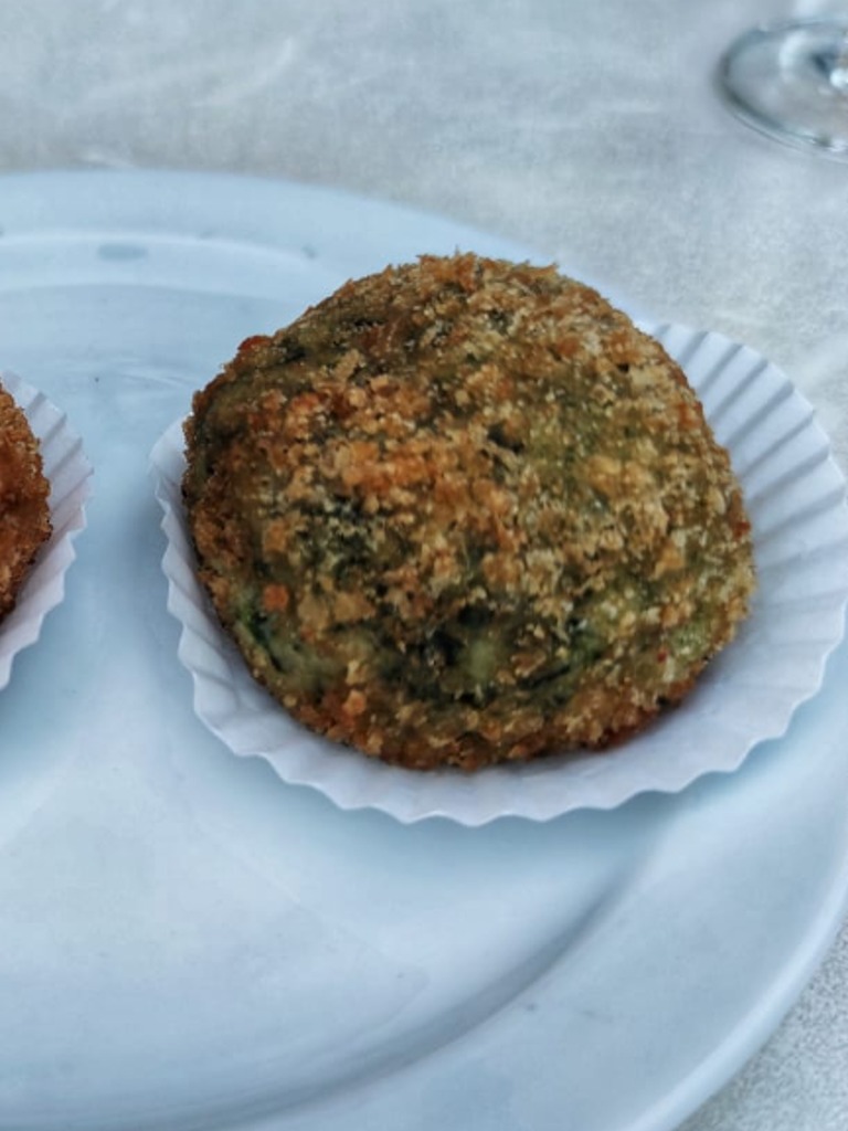 Carta de Restaurantes en Zaragoza, El Palco Romareda, Croqueta de espinacas con bacon