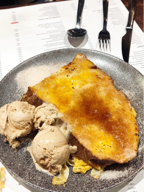Carta de Restaurantes en Zaragoza, La Miguería, Torrija con helado