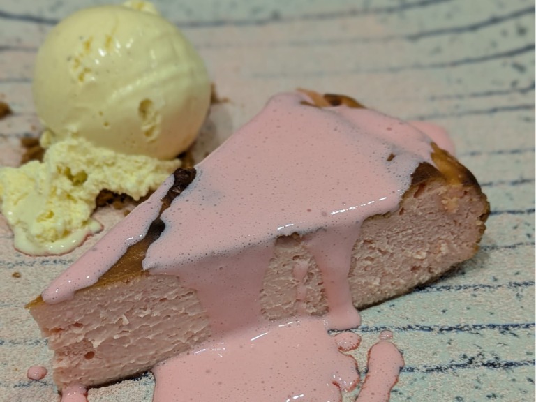 Menu of Restaurants in Zaragoza, Restaurante Empeltre, Tarta de queso pantera rosa