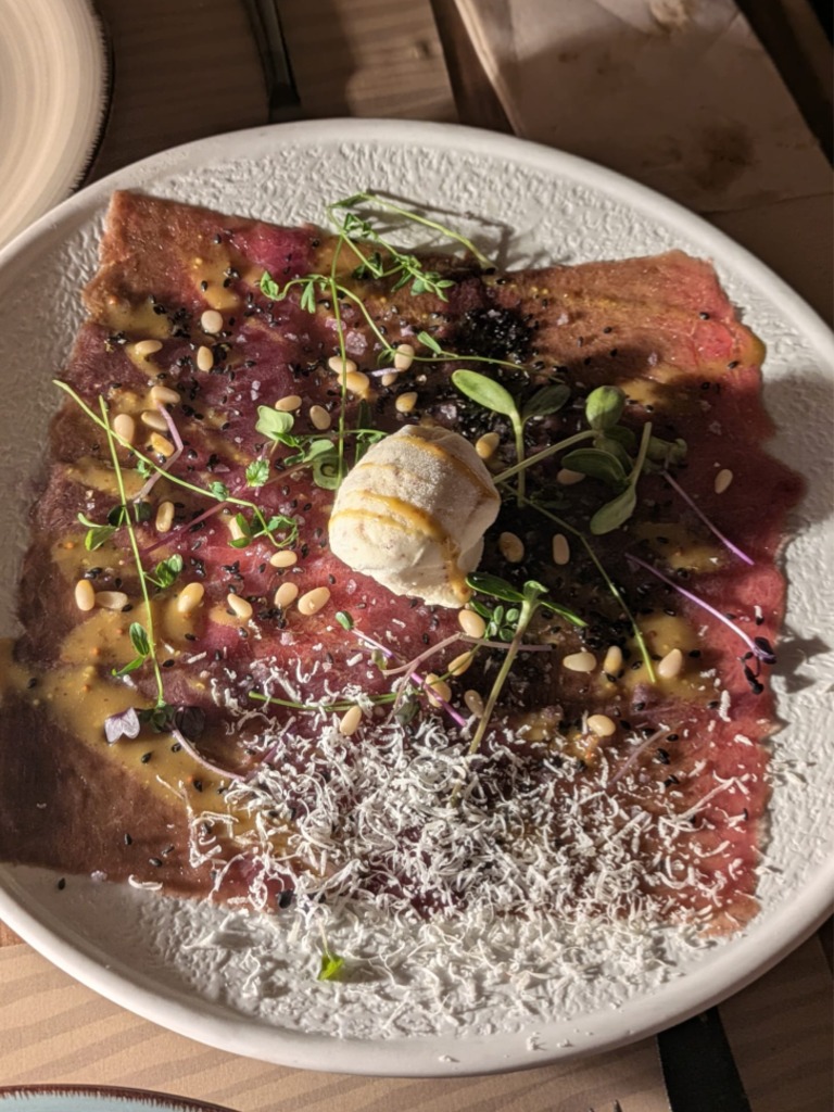 Menu of Restaurants in Zaragoza, Zebra Coja Restaurante, Carpaccio de zebra